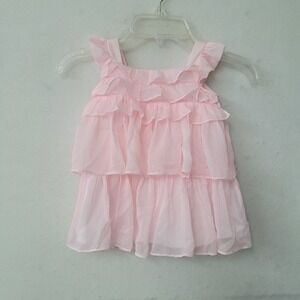 FAO Dress Girl 18M Pink Tiered Ruffled Sleeveless Lined Party Princess 25-28 LBS